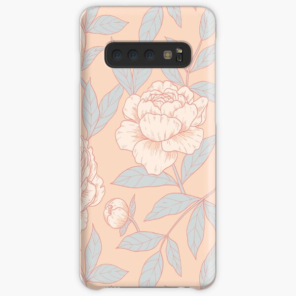 Peonies - pink and baby blue Samsung Galaxy Snap Case