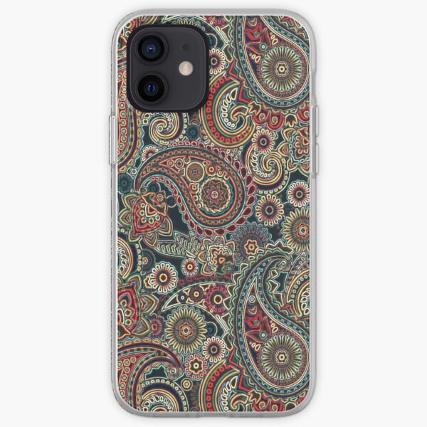 Red and Blue Artisic Indian Pattern iPhone Soft Case