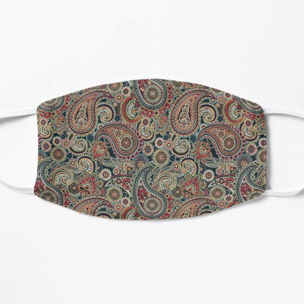 Red and Blue Artisic Indian Pattern Mask