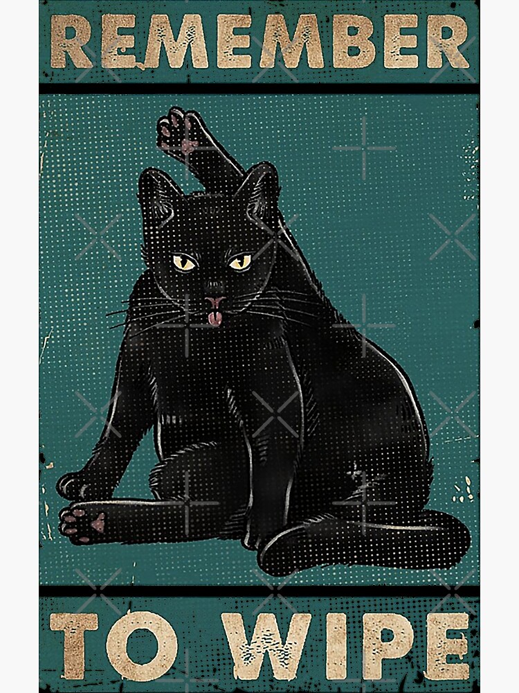 Black Cat Remember to wipe funny gift for cat lover by moonchildworld