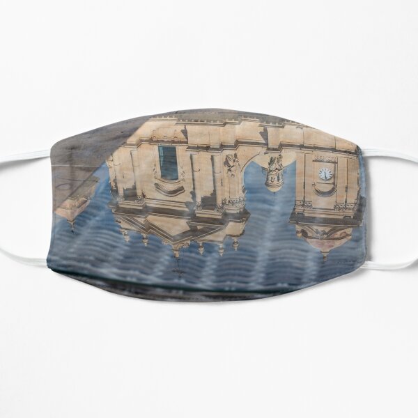Reflecting on Noto Cathedral Saint Nicholas of Myra - Sicily, Italy Flat Mask