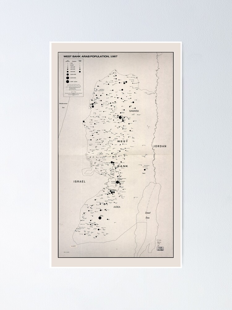 West Bank Arab Population Map 1967 Poster For Sale By Allhistory   Fposter,small,wall Texture,product,750x1000 