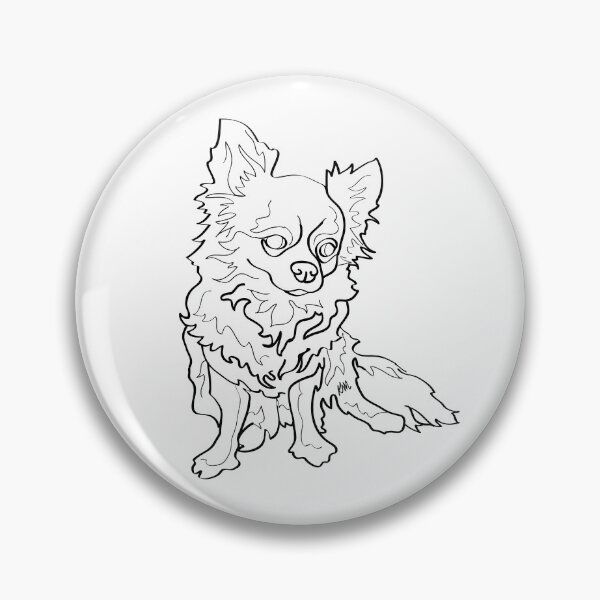 Item preview, Long Hair Chihuahua | Minimalist Pet Illustration | Line Art Dog (in black) designed and sold by Karli Mogen.