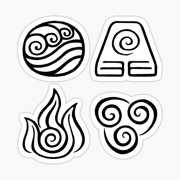 Avatar Four Elements Sticker For Sale By Loki Doki Choki Redbubble