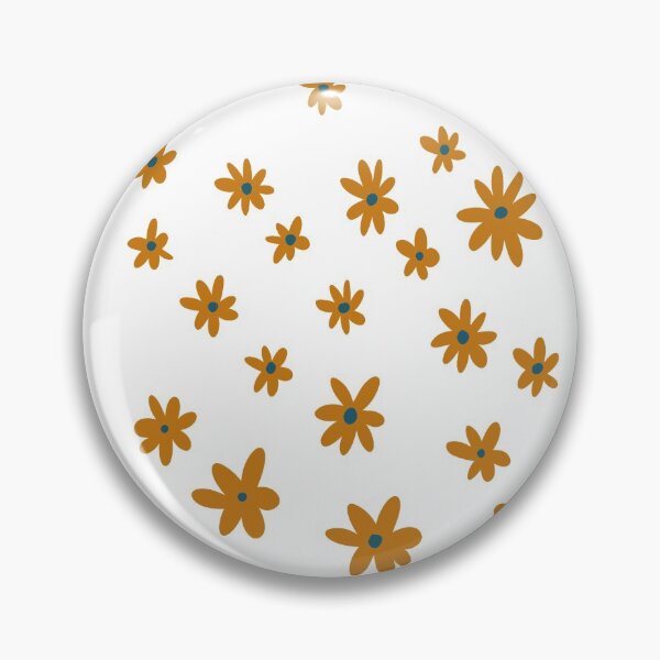 Item preview, Dark orange and blue whimsy flower pattern designed and sold by Florcitasart.