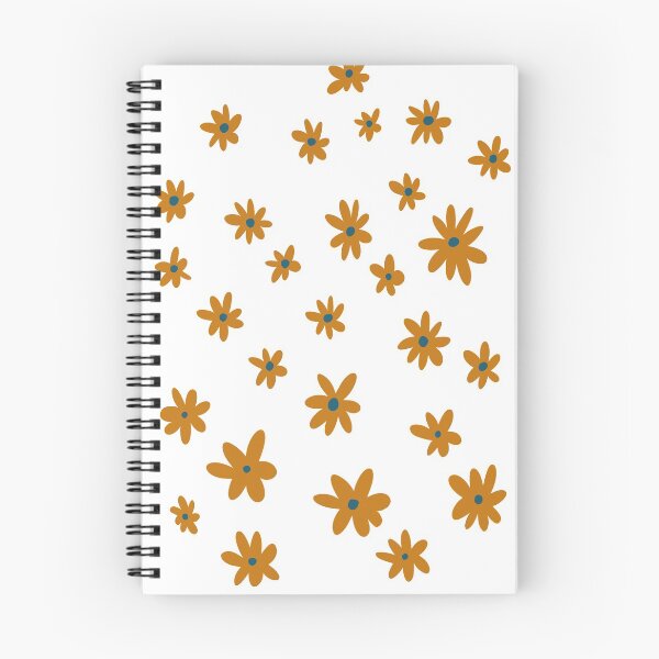 Item preview, Dark orange and blue whimsy flower pattern designed and sold by Florcitasart.