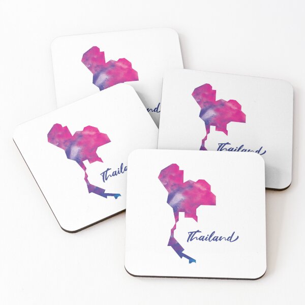 Item preview, Thailand Map in Watercolor (Purple, Blue and Pink) designed and sold by Geometricshow.
