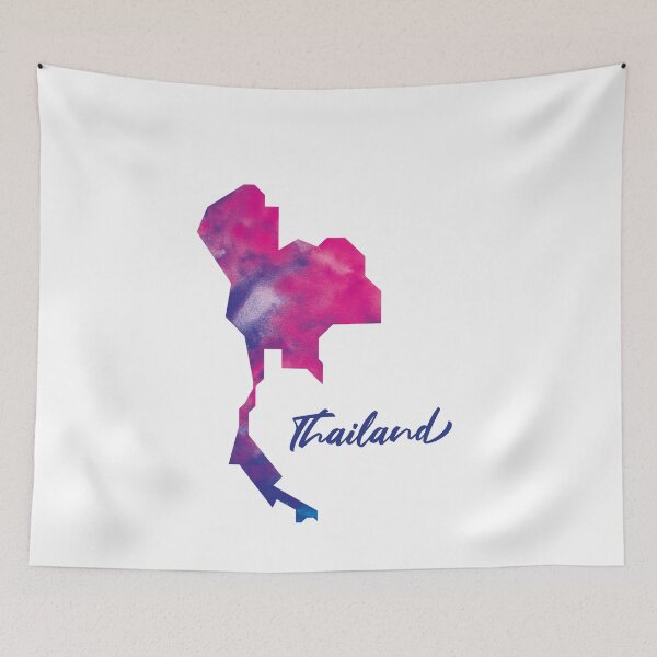 Item preview, Thailand Map in Watercolor (Purple, Blue and Pink) designed and sold by Geometricshow.