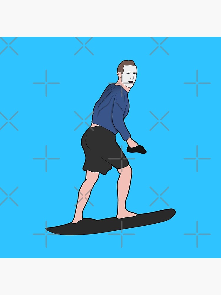 Mark Zuckerberg Surfing Sunscreen Meme | Sticker