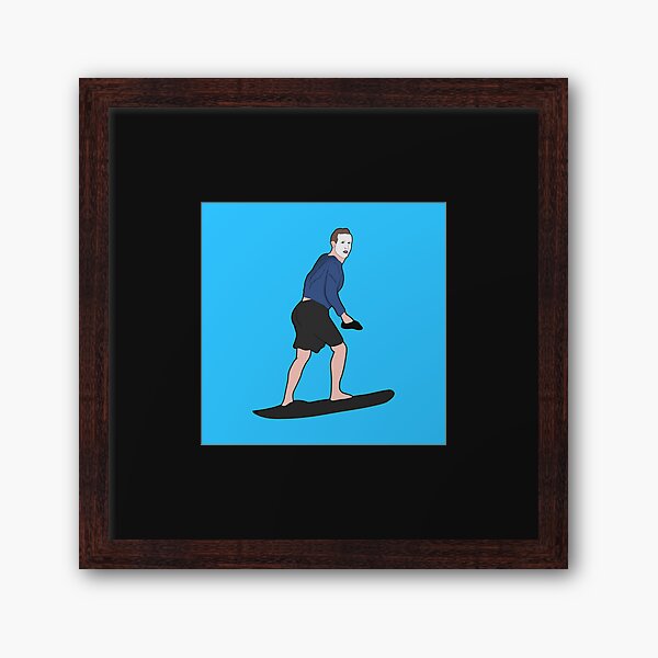 Mark Zuckerberg Surfing Sunscreen Meme Framed Art Print for Sale