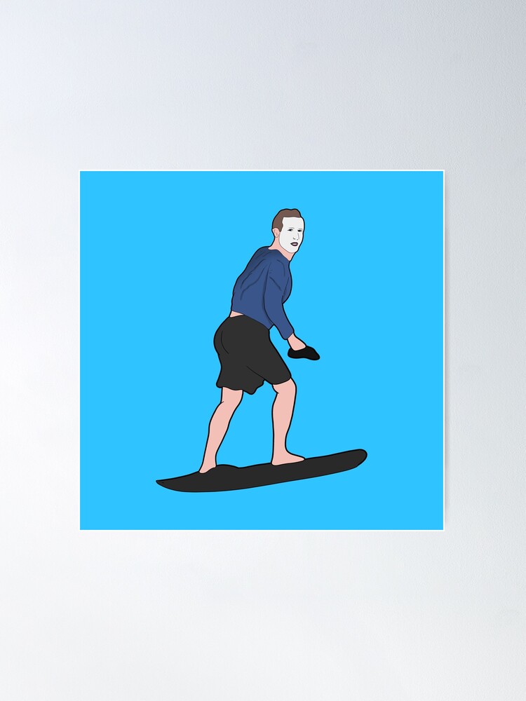 Mark Zuckerberg Surfing Sunscreen Meme Magnet for Sale by