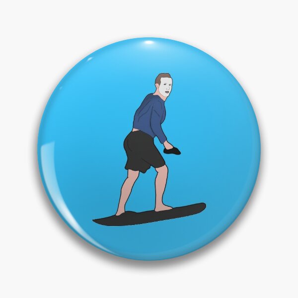 Mark Zuckerberg Surfing Sunscreen Meme Pin