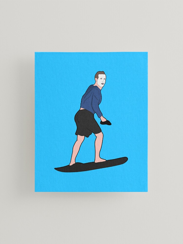 Mark Zuckerberg Surfing Sunscreen Meme Mounted Print for Sale by