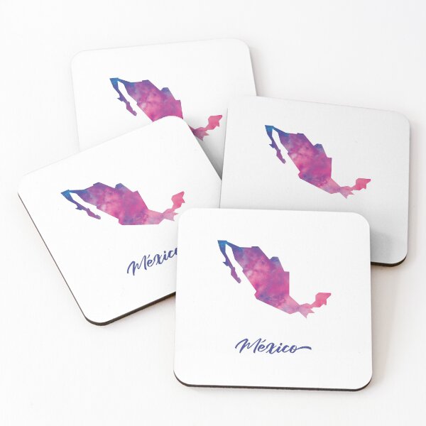 Item preview, México Map in Watercolor (Purple, Blue and Pink) designed and sold by Geometricshow.