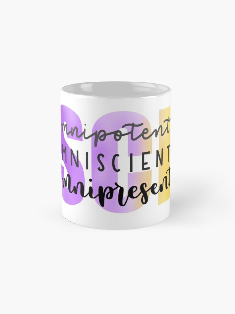 Alternate view of SCL Omnipotent, Omniscient, Omnipresent Coffee Mug