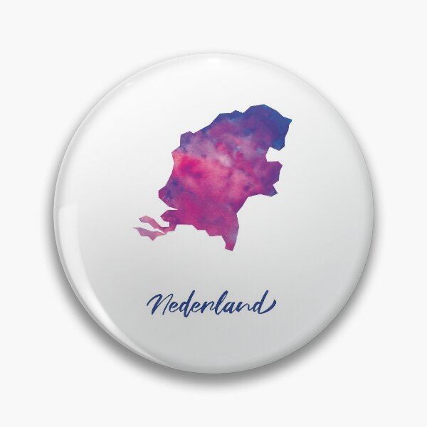Item preview, Nederland (Netherlands) Map in Watercolor (Purple, Blue and Pink) designed and sold by Geometricshow.