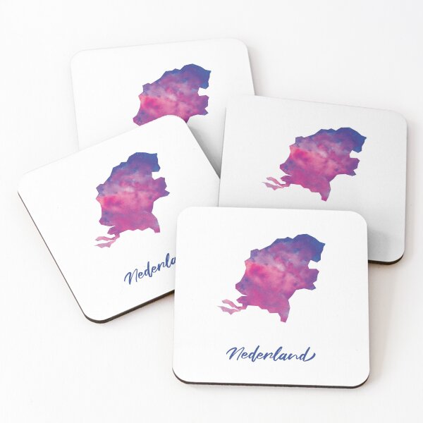 Item preview, Nederland (Netherlands) Map in Watercolor (Purple, Blue and Pink) designed and sold by Geometricshow.