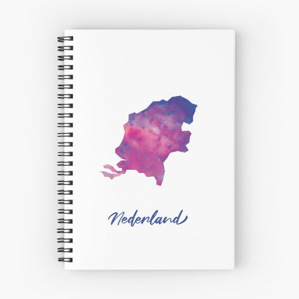 Item preview, Nederland (Netherlands) Map in Watercolor (Purple, Blue and Pink) designed and sold by Geometricshow.
