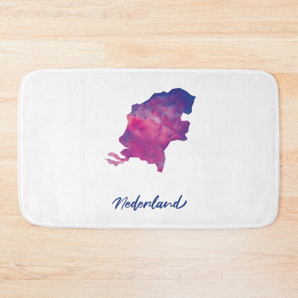 Item preview, Nederland (Netherlands) Map in Watercolor (Purple, Blue and Pink) designed and sold by Geometricshow.