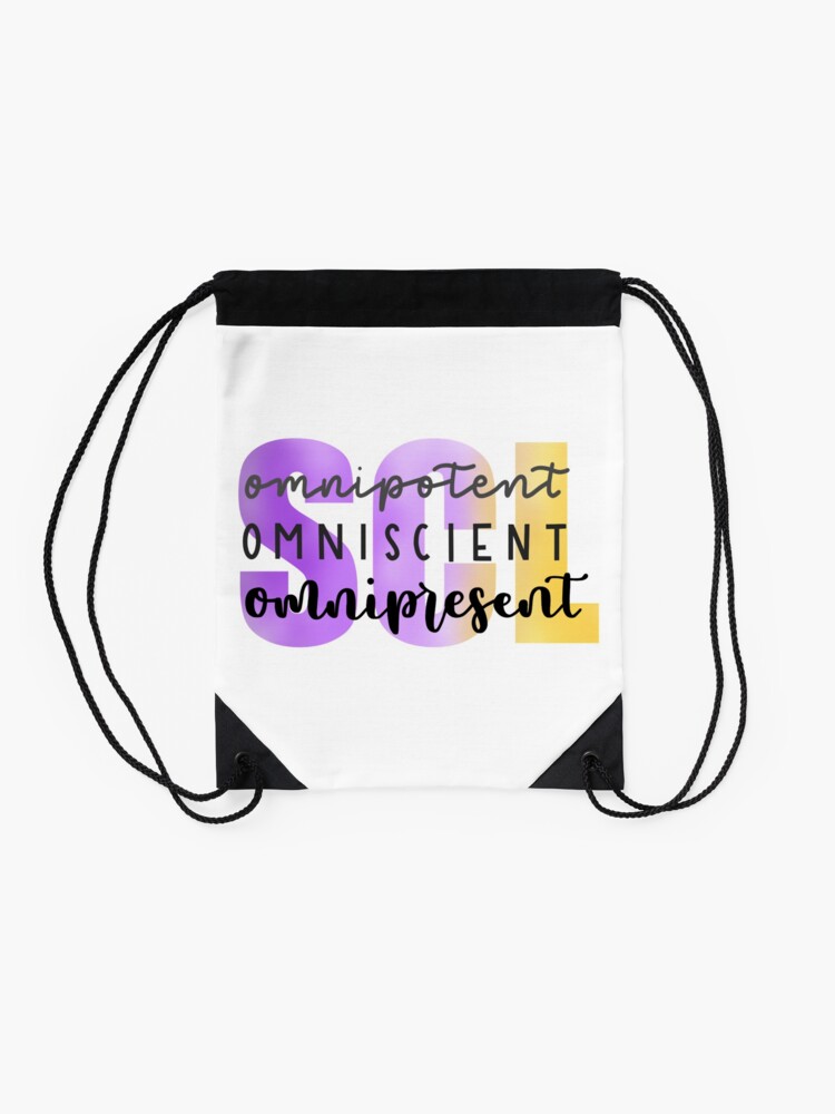 Alternate view of SCL Omnipotent, Omniscient, Omnipresent Drawstring Bag