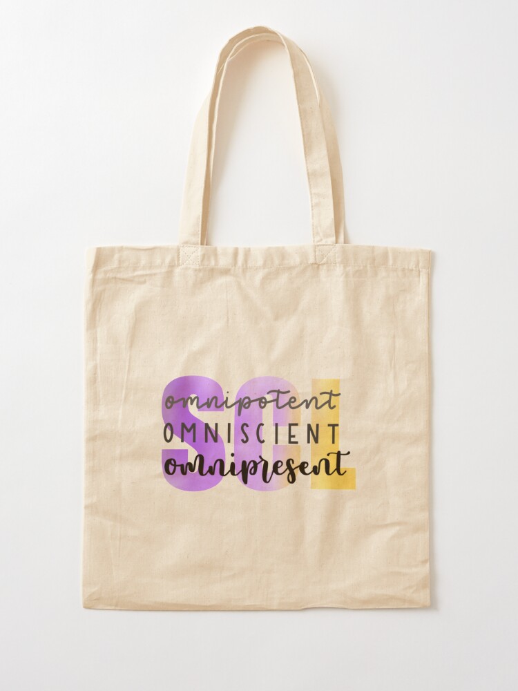 Alternate view of SCL Omnipotent, Omniscient, Omnipresent Tote Bag