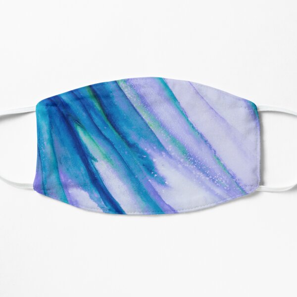 Abstract Watercolor Peacock Feather Flat Mask