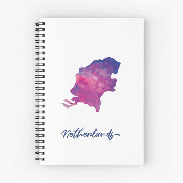 Item preview, Netherlands Map in Watercolor (Purple, Blue and Pink) designed and sold by Geometricshow.