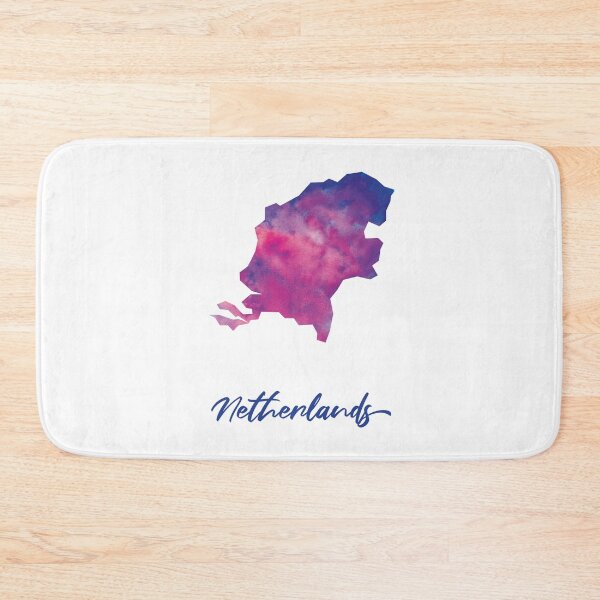Item preview, Netherlands Map in Watercolor (Purple, Blue and Pink) designed and sold by Geometricshow.