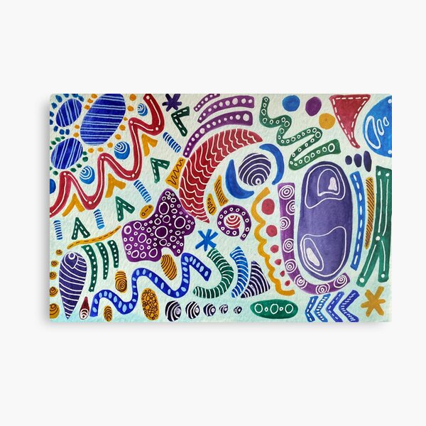 Purple Confetti Metal Print