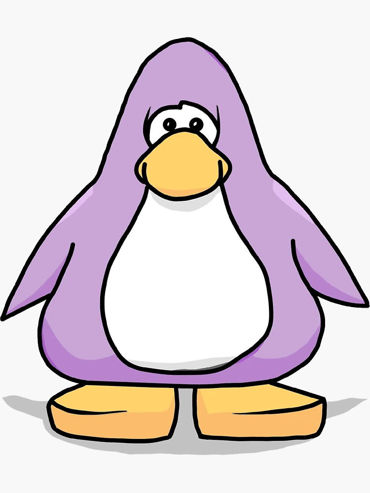 purple dancing club penguin meme sticker Sticker for Sale by misssallyb