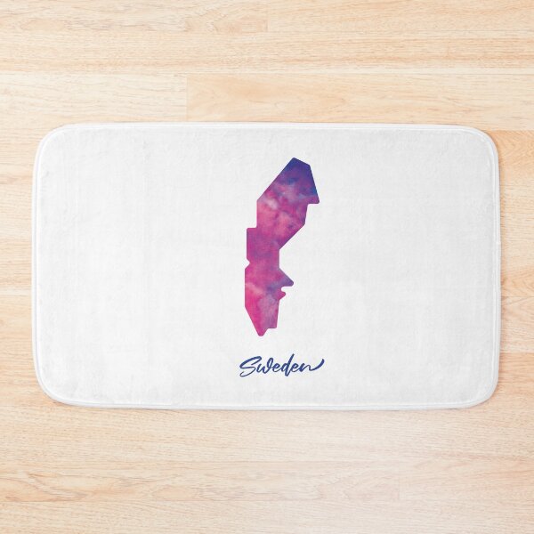 Item preview, Sweden Map in Watercolor (Purple, Blue and Pink) designed and sold by Geometricshow.