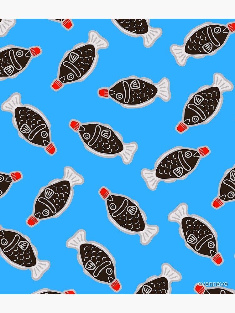Sushi Soy Fish Pattern in Blue by evannave