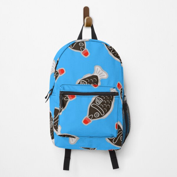 Sushi Soy Fish Pattern in Blue Backpack