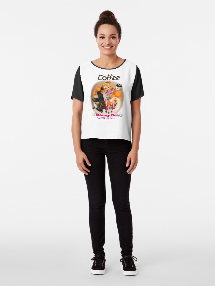 Alternate view of Coffee Up Y'all With Honey Dee Chiffon Top
