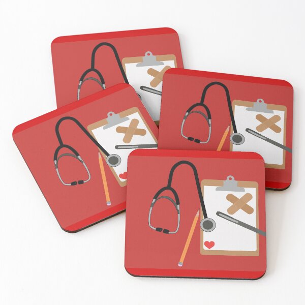 Item preview, nurse, school nurse back to school fun supplies with red background designed and sold by Ella's  Doodles And Designs.