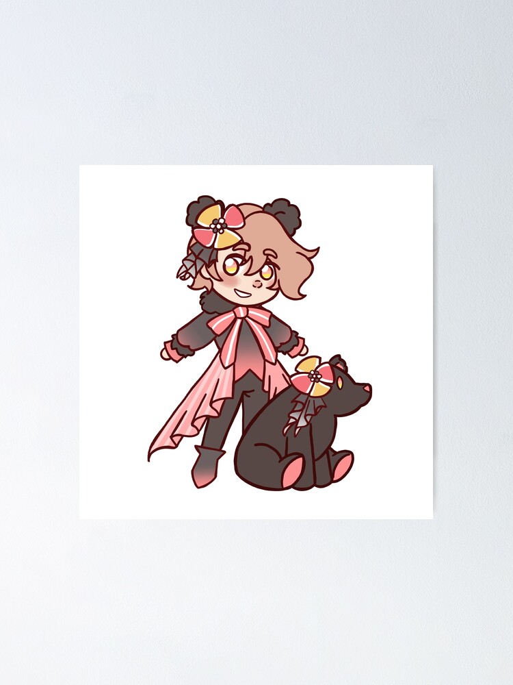 Chibi Asmo With Bear Poster By Artsy Ham Redbubble