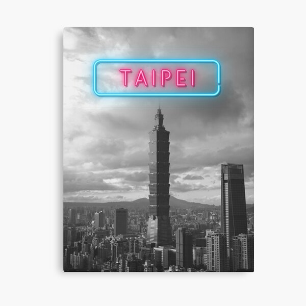  Taiwan mit Taipei 101 in der Mitte. Blick vom Elefantenberg. Am besten auf einem Hemd oder Pullover tragen. Leinwanddruck