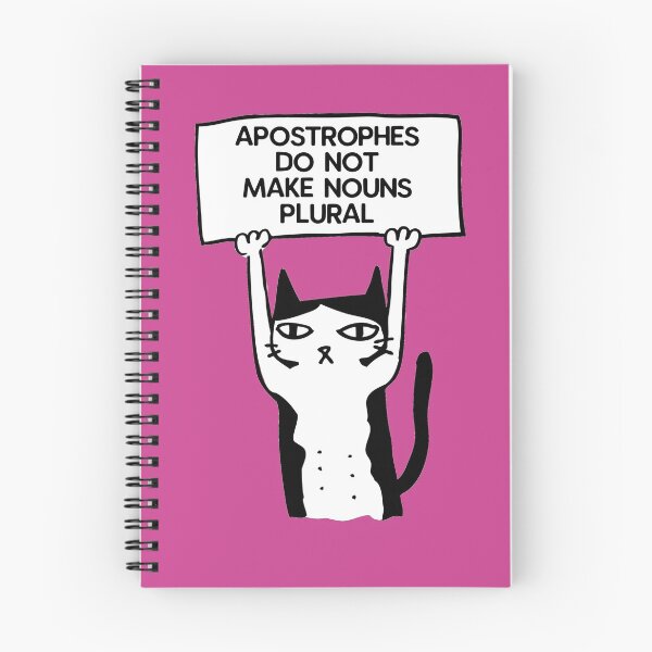 Item preview, Apostrophes do not make nouns plural cat magenta pink purple designed and sold by GrammarDance.