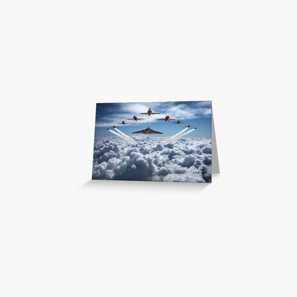 Vulcan and Red Arrows farewell flight Greeting Card