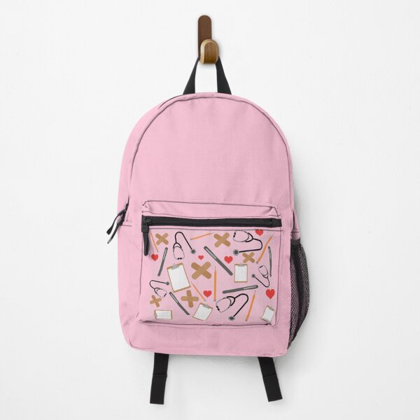Item preview, nurse, school nurse back to school fun supplies with pink background designed and sold by Ella's Doodles And Designs.