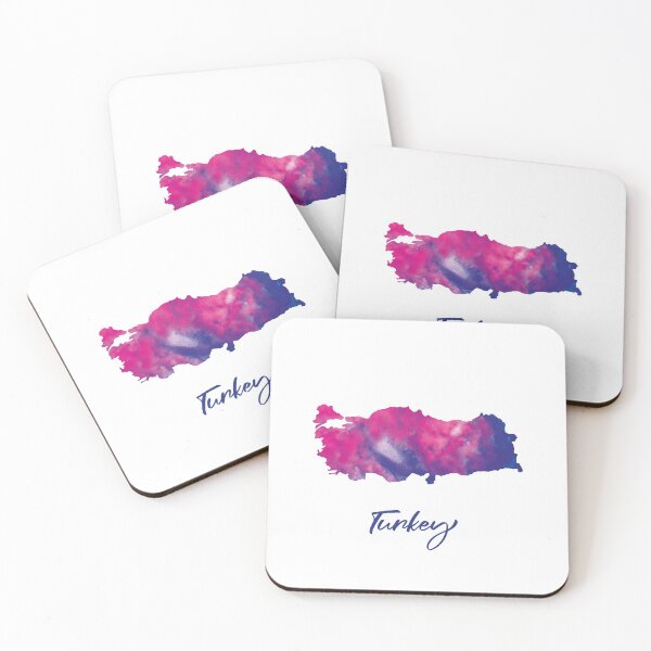 Item preview, Turkey Map in Watercolor (Purple, Blue and Pink) designed and sold by Geometricshow.