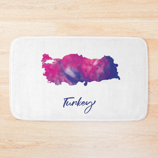 Item preview, Turkey Map in Watercolor (Purple, Blue and Pink) designed and sold by Geometricshow.