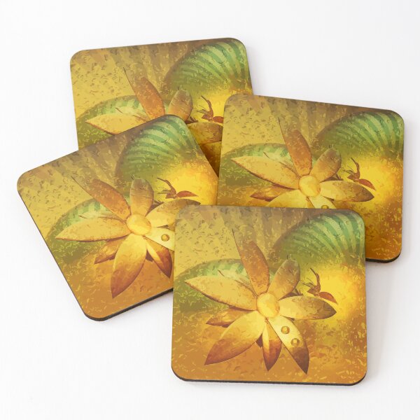 Item preview, Gold flowers designed and sold by harietteh.