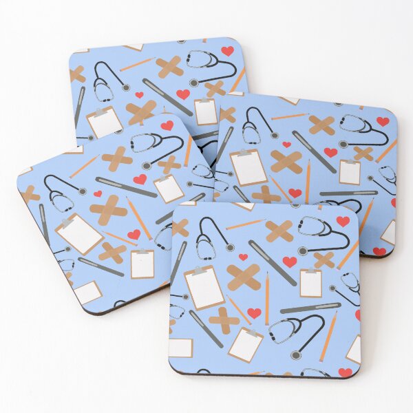 Item preview, nurse, school nurse back to school fun supplies with blue background designed and sold by Ella's  Doodles And Designs.
