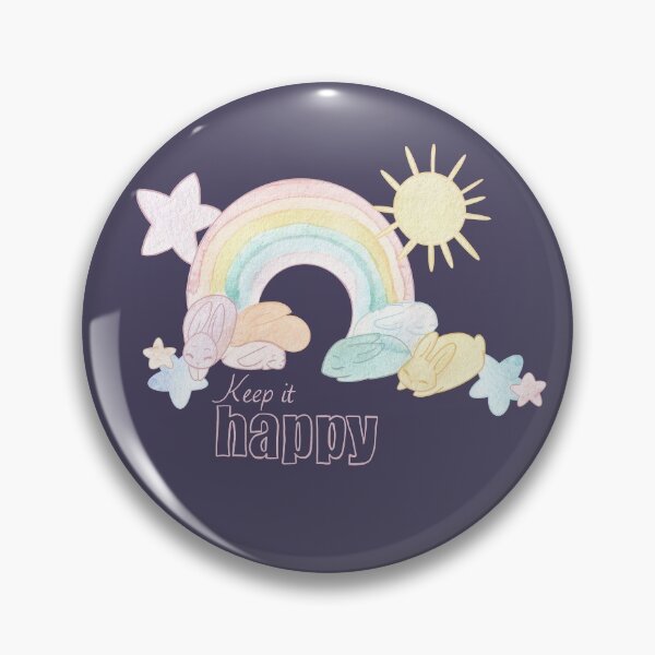 Item preview, Rainbow and bunnies - keep it happy dark baground designed and sold by RoxaneAndBuns.