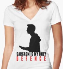 Stiles Stilinski - Sarcasm is my only defence Women's Fitted V-Neck T-Shirt