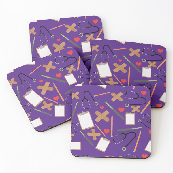 Item preview, nurse, school nurse back to school fun supplies with purple background designed and sold by Ella's  Doodles And Designs.