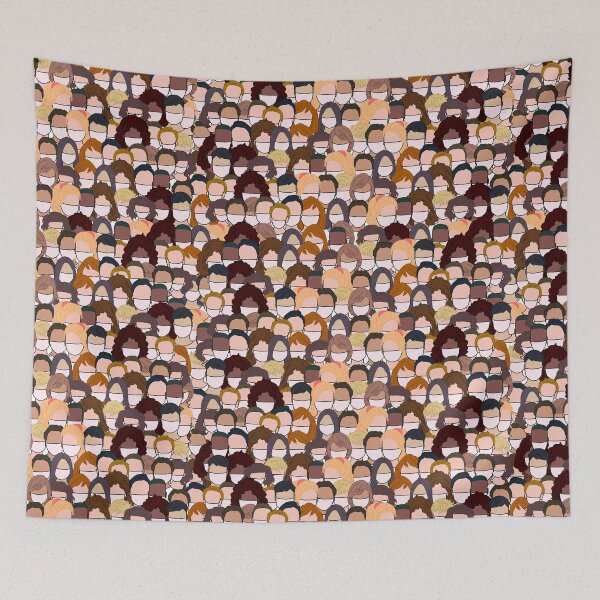 Item preview, Hundreds of Faceless people wearing face masks designed and sold by JokeGysen.