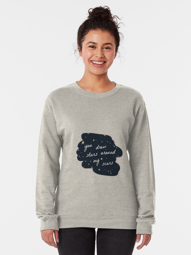 sweatshirt with stars on sleeves