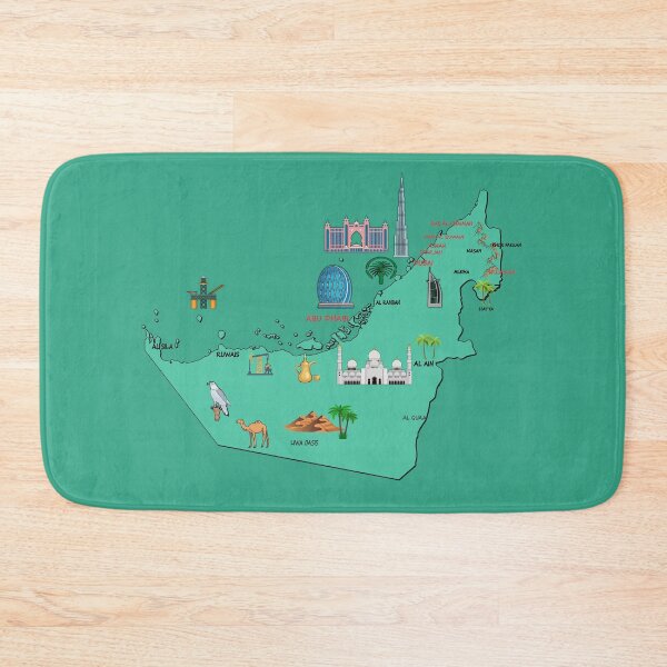 Item preview,  UAE map, major cities United Arab Emirates national symbols and landmarks  designed and sold by mashmosh.